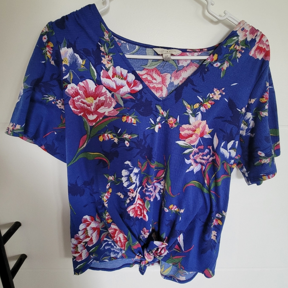 Floral Blue Women's Top